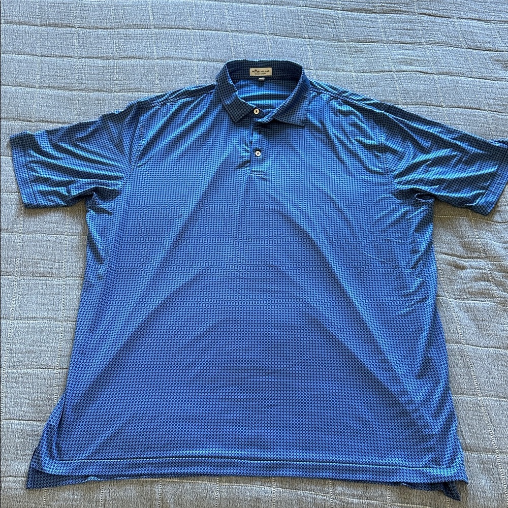 Peter Millar Blue Patterned Polo - image 1
